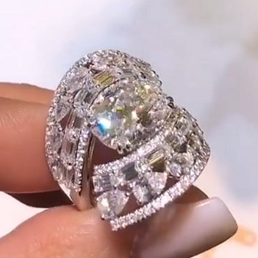 6.51ctw Oval Sculptural Modern Engagement Ring-JEWELBUYS