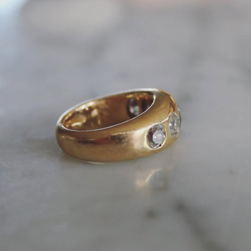 2.1ctw Vintage Cut Sapphire Gypsy Band-JEWELBUYS