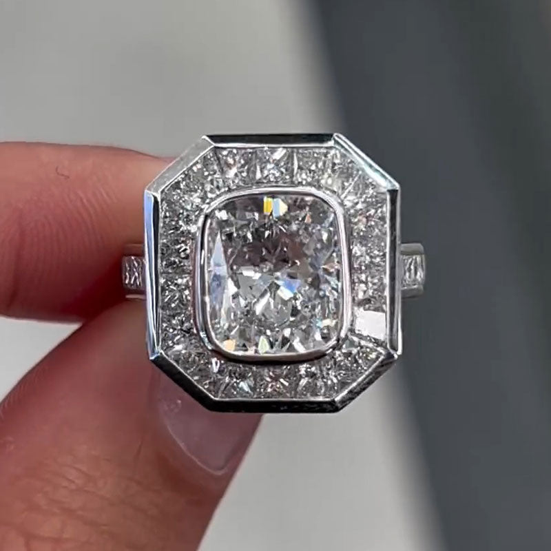 Elegant 4.13ct Radiant Cut Diamond Engagement Ring - JEWELBUYS