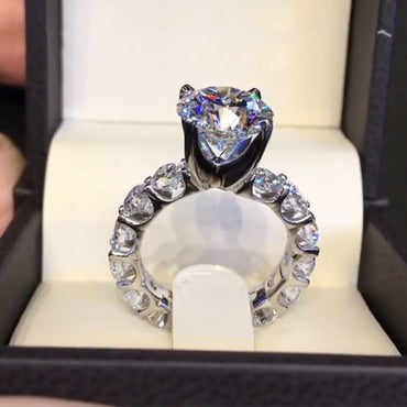 Stunning 4.0ctw Classic Round Cut Sapphire Engagement Ring-JEWELBUYS