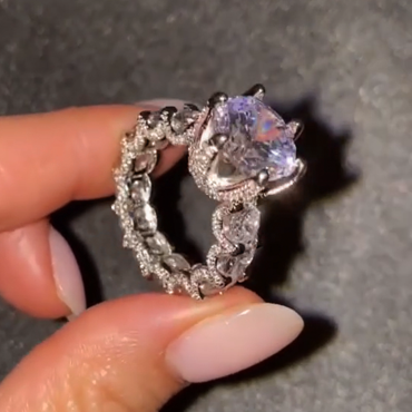 Women Crown 8ctw Round Cut White Sapphire Ring -JEWELBUYS