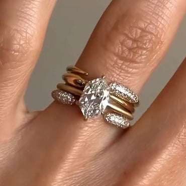 3.0ctw Open Shank Stacked Engagement Ring-JEWELBUYS