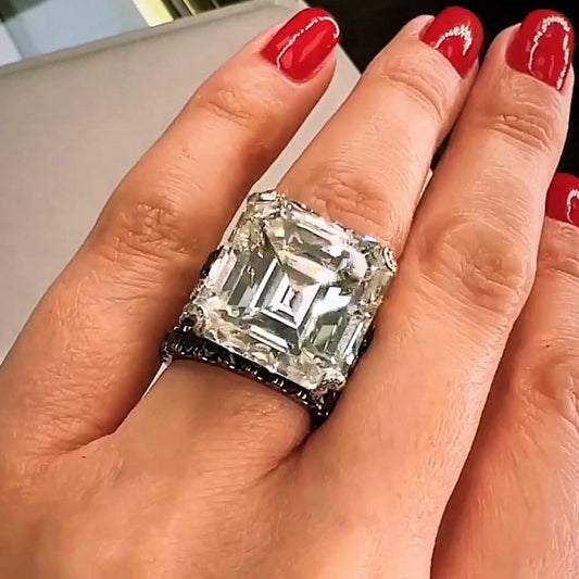 Outstanding 15ct Asscher Cut Gemstone Engagement Ring -JEWELBUYS