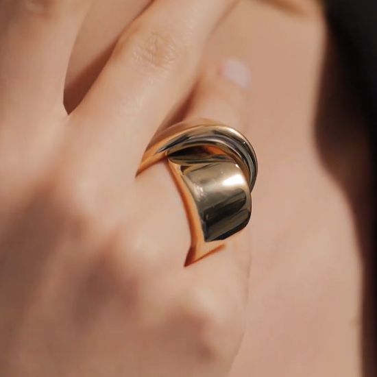 Minimalist Design Modern Crossover Ring -JEWELBUYS