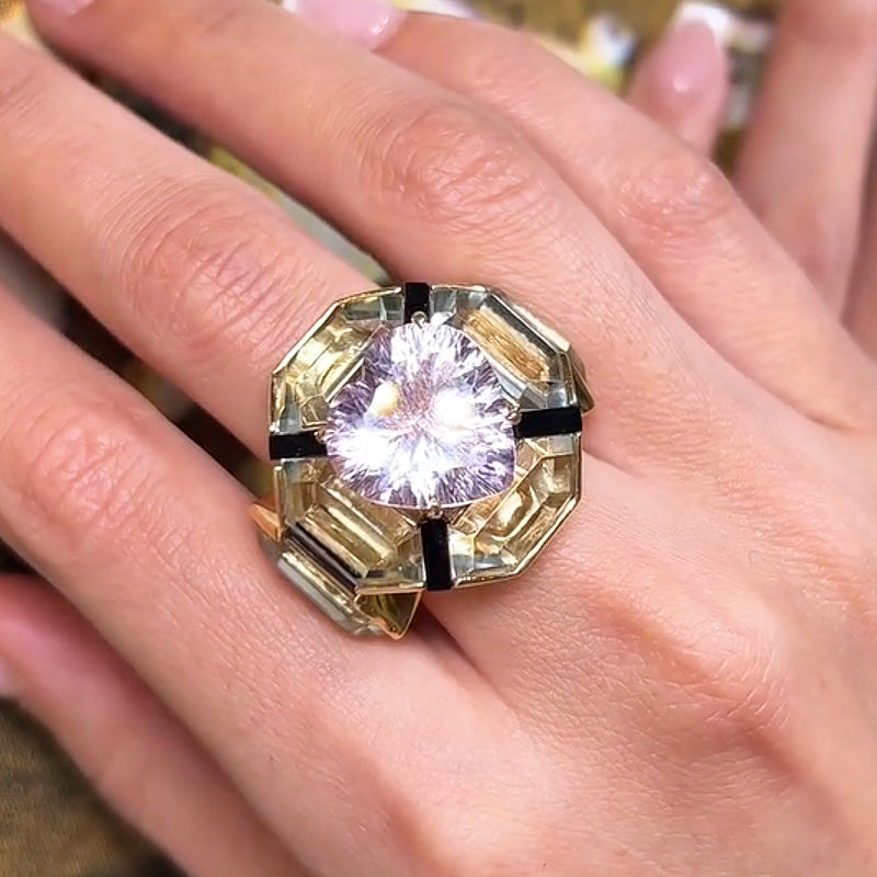 Artful 4ct Heart Cut Purple Sapphire Women's Engagement Ring in Yellow Gold-JEWELBUYS