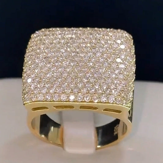 1.4Ctw Exquisite micro-pave setting of large sapphire ring- JEWELBUYS