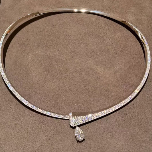 8.0Ctw Elegant Sapphire Pendant Necklace-JEWELBUYS