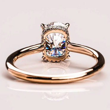 Simple 4ct Cushion Cut White Sapphire Engagement Ring-JEWELBUYS