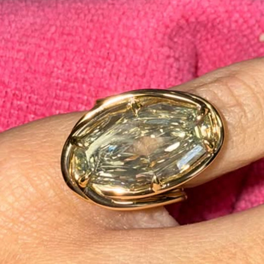 5.05ct Fancy Cut Sapphire Linear Wrap Engagement Ring-JEWELBUYS