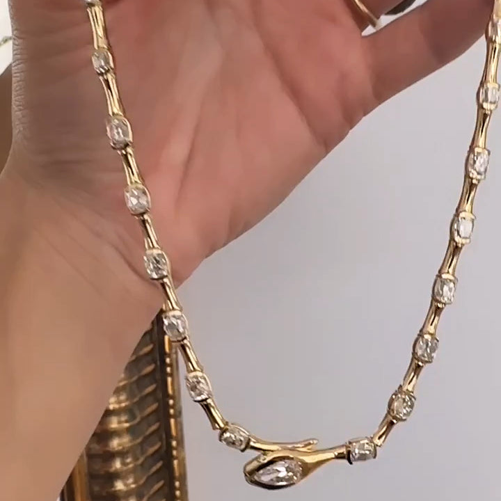 17.49ctw Streamlined Antique Pear Shaped Diamond Collar -JEWELBUYS