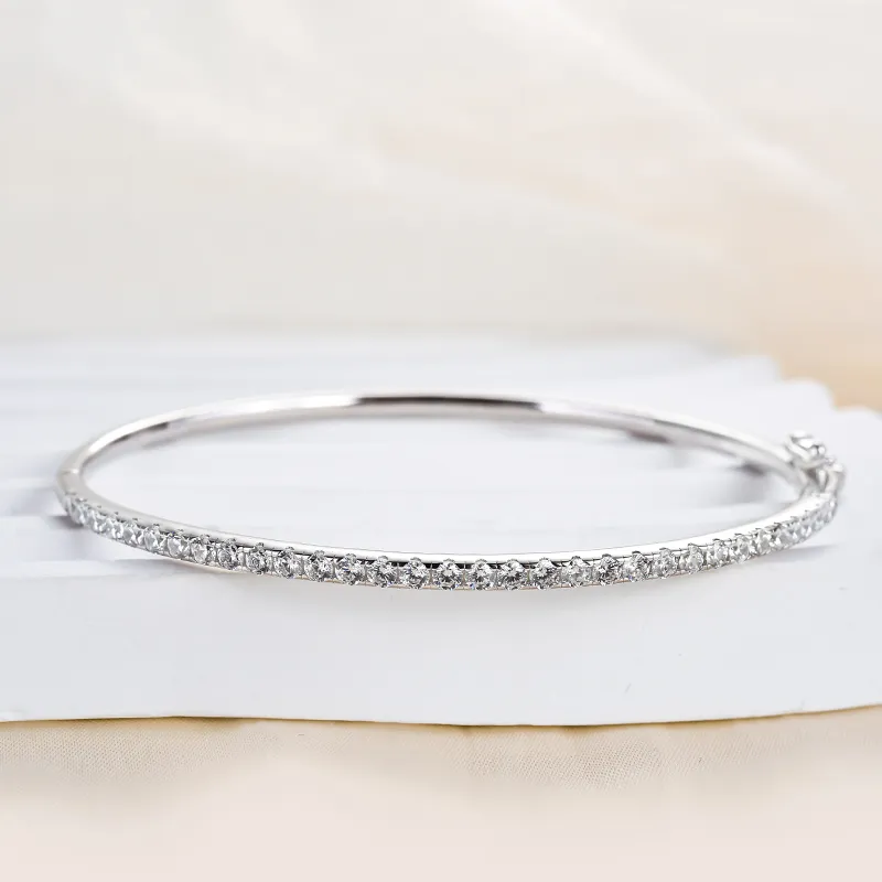Classic 2ctw Round Cut White Sapphire Single Row Bracelet-JEWELBUYS