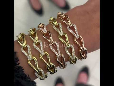 3ct Round Cut White Sapphire Vachette Clasp Women's Bracelet-JEWELBUYS