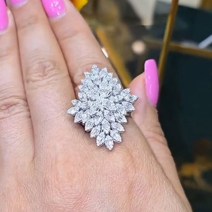 3.71Ctw Baguette Cut Sapphire Cluster Ring-JEWELBUYS