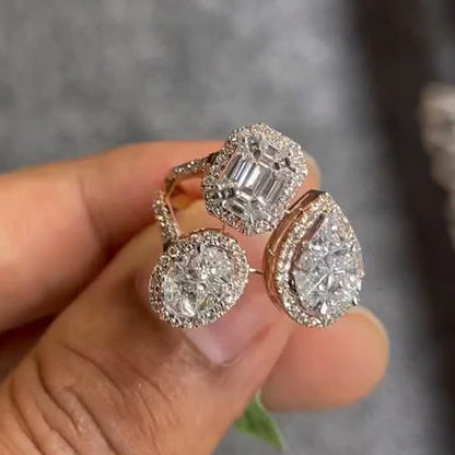 6ctw Classic Geometric Three Stone Diamond Ring - JEWELBUYS