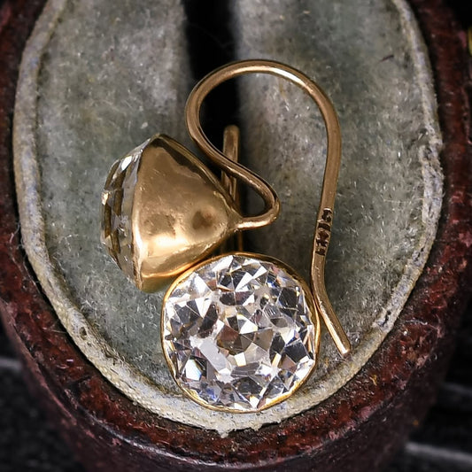 4.0Ctw Vintage Cut Dome Base Retro Sapphire Earrings-JEWELBUYS