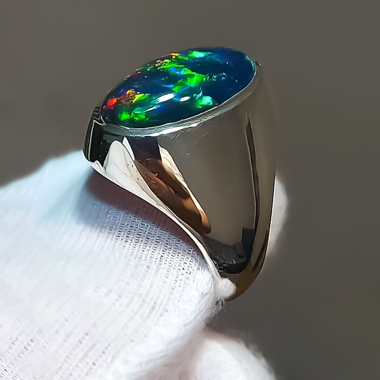 Minimalist 5 ctw Opal Ring for Men and Women -JEWELBUYS