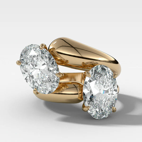 6ctw Oval Sapphire Double Band Engagement Ring-JEWELBUYS