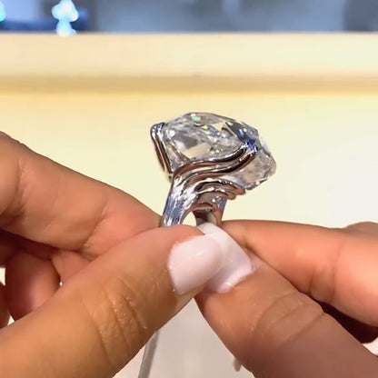 Extra Large 29ct Cushion Cut Diamond Engagement Ring - JEWELBUYS