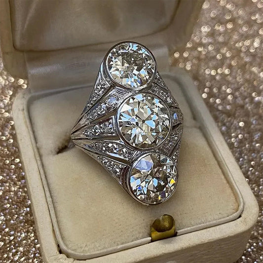 Vintage Split-Look Women's Diamond Skeleton Engagement Ring - JEWELBUYS