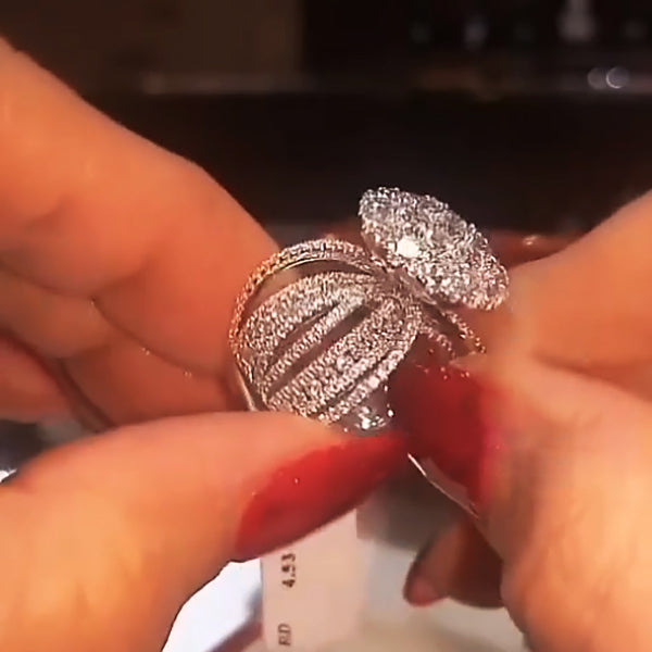 6ct Round Cut Triple Deluxe Ring -JEWELBUYS