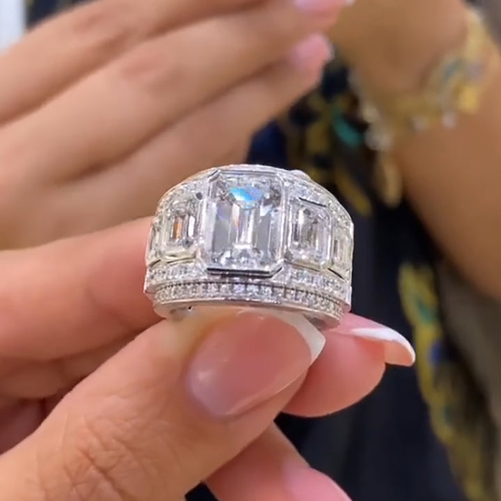 Delicate and Elegant Emerald Cut Diamond Engagement Ring - JEWELBUYS