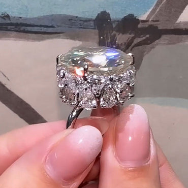 20ct Luxury Vintage Round Cut Sapphire Ring - JEWELBUYS