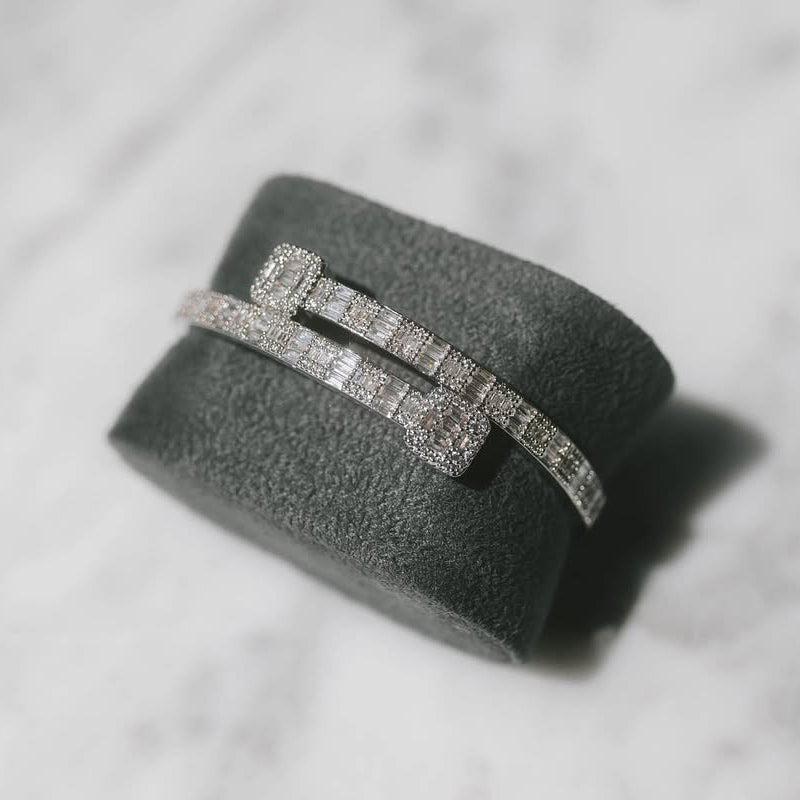 Hip-hop style men's and women's open-ended sapphire bracelet -JEWELBUYS