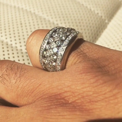 2.0Ctw Round Five-Row Sapphire Eternal Band-JEWELBUYS