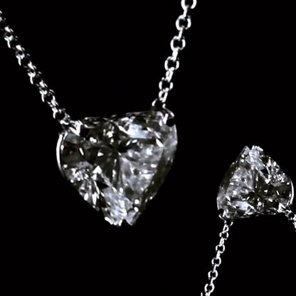 10ct Heart Cut White Sapphire Pendant Necklace-JEWELBUYS