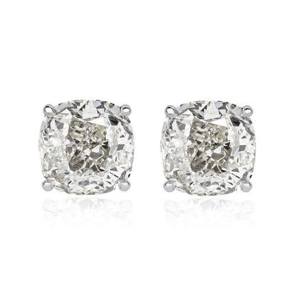 Classic 7.5ctw Cushion Cut White Sapphire Halo Stud Earrings-JEWELBUYS