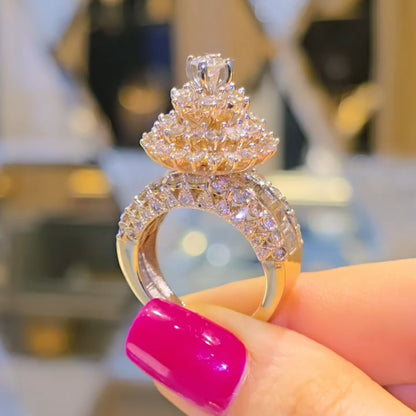 Deluxe 15 ctw White Sapphire Round Cut Engagement Ring - JEWELBUYS