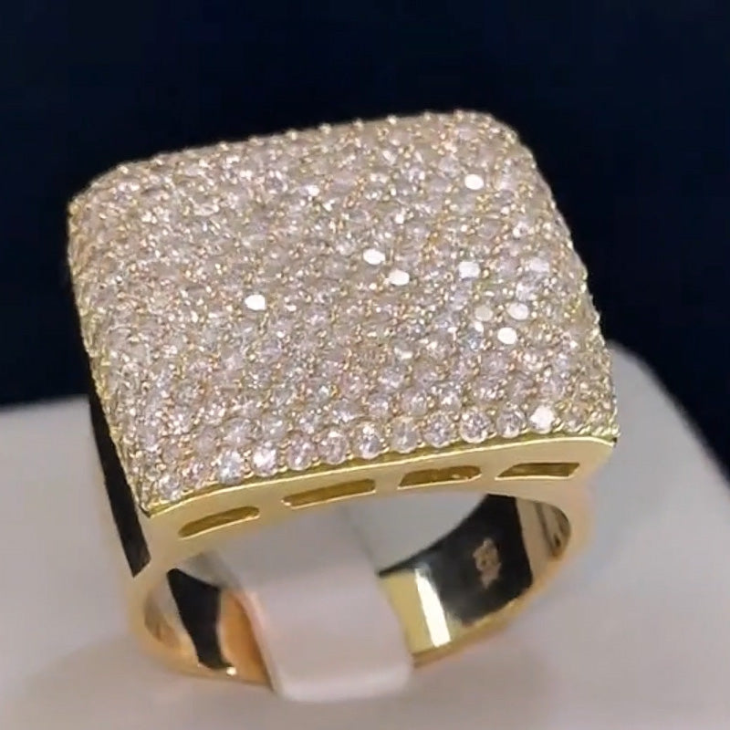 1.4Ctw Exquisite micro-pave setting of large sapphire ring- JEWELBUYS