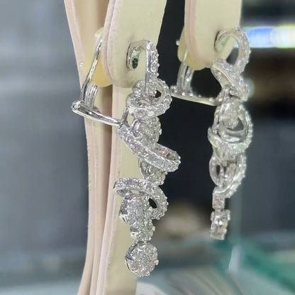 2.0ctw Exquisite Spiral Sapphire Dangle Earrings And Ring-JEWELBUYS