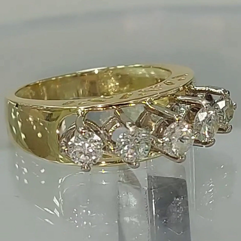 1.6ctw Round Cut Gorgeous Sapphire Crown Ring-JEWELBUYS
