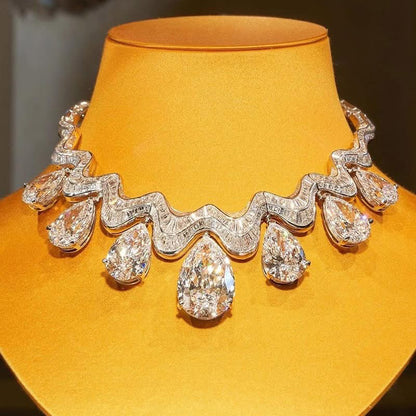 140Ctw Pear-shaped Cut Exquisite Luxury Sapphire Art Necklace-JEWELBUYS