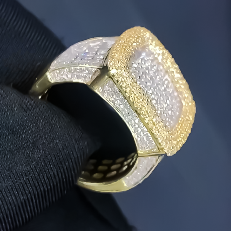Gorgeous 3 ctw Round & Baguette Cut White Gemstone Pavé Ring -JEWELBUYS