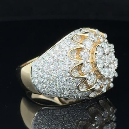 5.3ctw Round Brilliant Cut Luxury Sapphire Flower Ring-JEWELBUYS