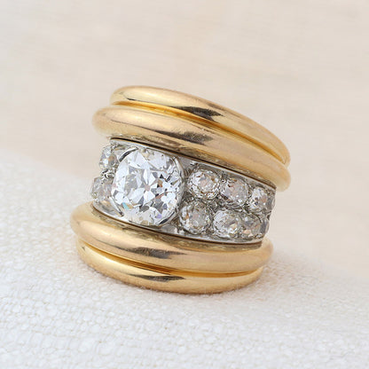 4.0Ctw Bold sculptural sapphire ring-JEWELBUYS