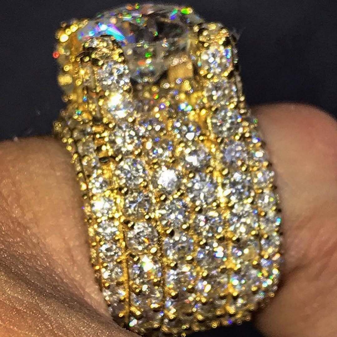 12ct Round Cut White Sapphire Pinky Ring-JEWELBUYS