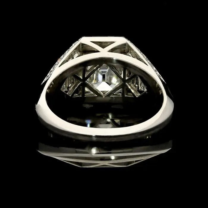 5.0Ctw Emerald Step-Cut Sapphire Engagement Ring-JEWELBUYS