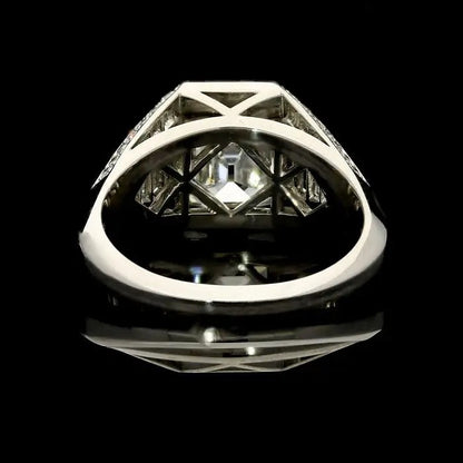 5.0Ctw Emerald Step-Cut Sapphire Engagement Ring-JEWELBUYS