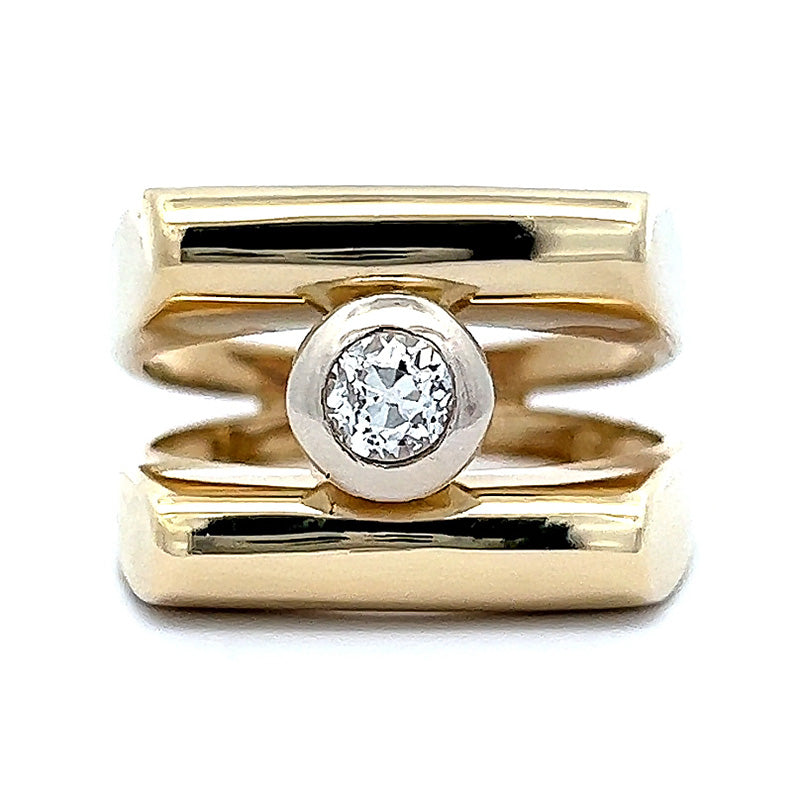 Unique 1ct Round Cut White Sapphire Cocktail Ring Women's Engagement Ring in Gold-JEWELBUYS