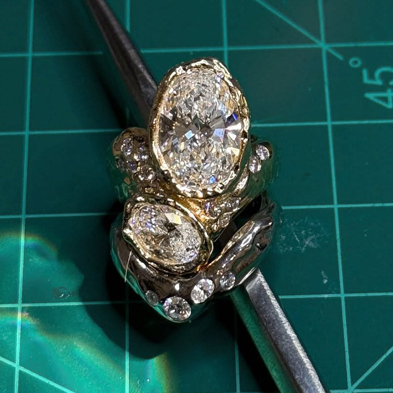 8.0ctw Sculptural Oval Sapphire Ring-JEWELBUYS