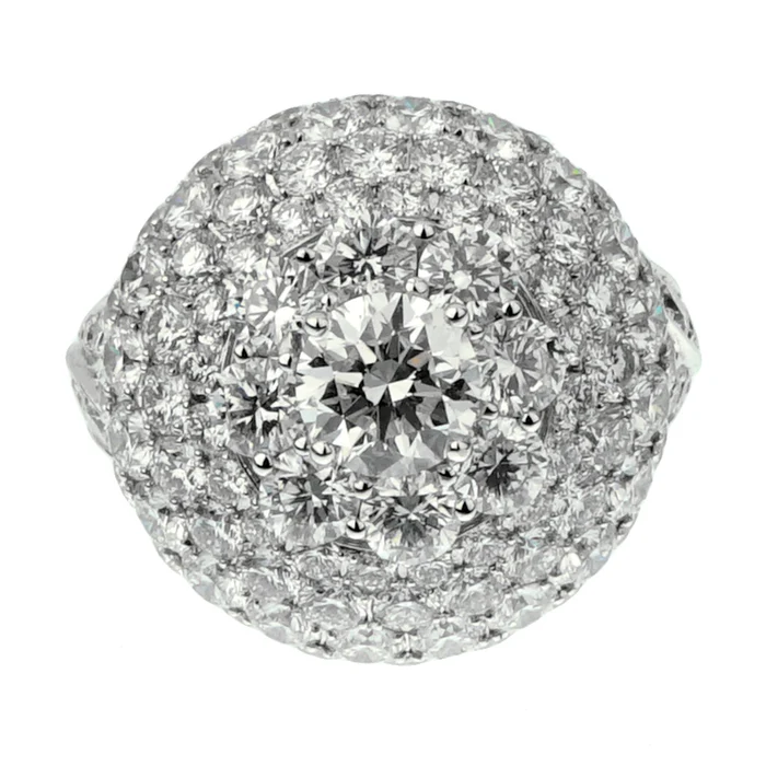 1.08ct Round Bomb Style Diamond Cocktail Ring -JEWELBUYS