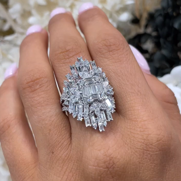 4 ctw Multi-Cut White Sapphire Fantasy Ring - JEWELBUYS