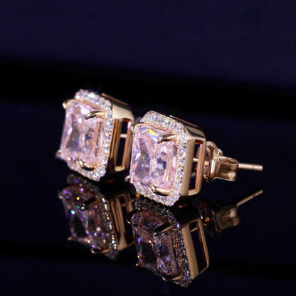 Dazzling 4.0ct Pink Sapphire Radiant Cut Earrings-JEWELBUYS