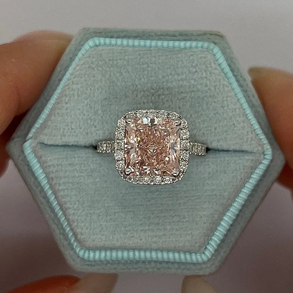 Classic 3ct Radiant Cut Pink Sapphire Engagement Ring-JEWELBUYS