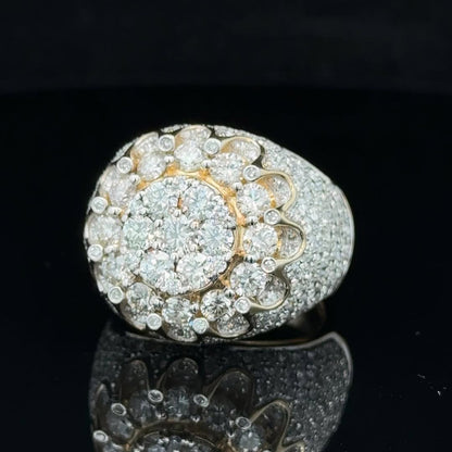 5.3ctw Round Brilliant Cut Luxury Sapphire Flower Ring-JEWELBUYS