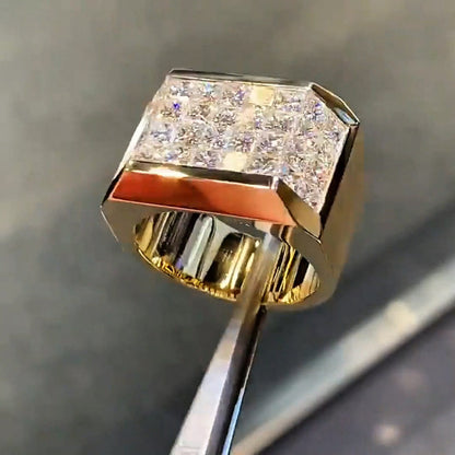 Classic 5.5ctw Princess Cut Invisible Set Ring -JEWELBUYS