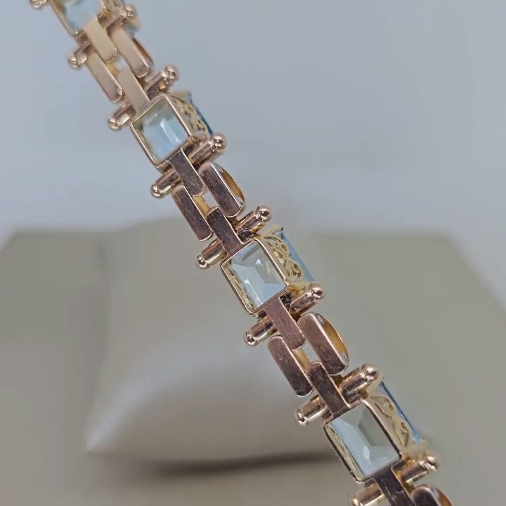 28.3Ctw Emerald-cut Aquamarine Bracelet-JEWELBUYS